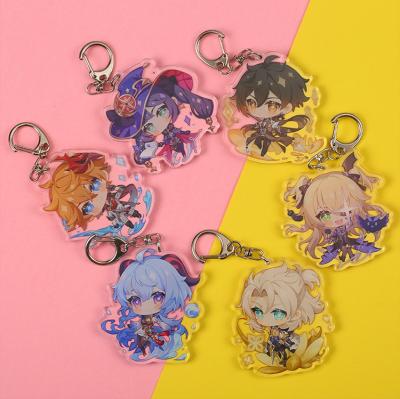 China Gift Fashion Anime Genshin Impact Keychain Zhongli Diluc Venti Paimon Acrylic Keychain Base Holders Gift For Fans for sale