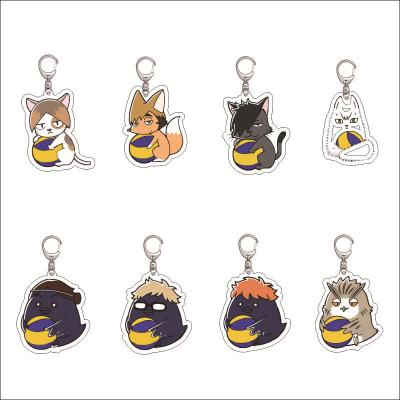 China Gift Anime Haikyuu Key Chain Man Key Chain Bags Women Acrylic Key Ring Chain For Pants Kids Pendant Fashion for sale