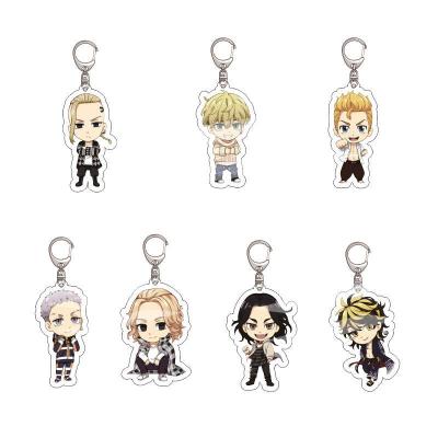 China Gift New Tokyo Avengers Anime Character Acrylic Key Chain Jewelry Mikey Draken Chifuyu Pendant Keyring Cosplay Bag for sale