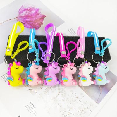 China Animal Gift Unicorn Key Chain Accessories Bulk Key Chain Gifts For Student Pendant Women Car Bag Horse Accessories Key Ring Jewelry for sale