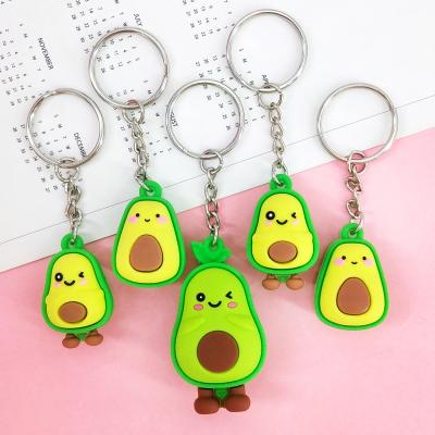 China New fashion gift simulation avocado key chain cartoon fruit key chain cell phone bag car fun key pendant for sale