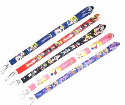 China Cute Kidnapper Sakura Lanyard Keychain Star Moon Card Anime Promotional Gift For Key Ring Pendant Women Men Cosplay Badge ID Cell Phone Holder for sale