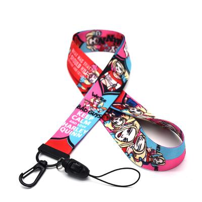 China Promotional Harley Quinn Lanyard Key Ring Cartoon Lanyard Phone Case Phone Neck Ties Badge Holders Key Chain for sale