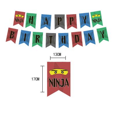 China Festival Decoration New Ninja Party Decoration Happy Birthday Banner Blocks Theme Latex Balloon Set Cake Topper Kids Toy Boys Birthday Party Decor for sale