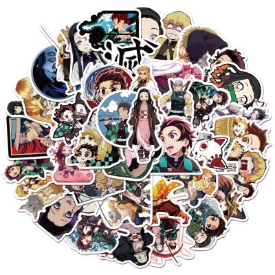 China 50pcs Cartoon Sticker Anime Demon Slayer Kimetsu No Yaiba Sticker PVC Skateboard Luggage Motorcycle Guitar Kid Boy Vsco Waterproof Stickers for sale