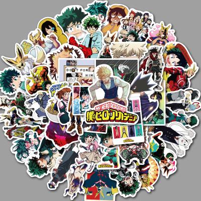 China 50pcs Cartoon Sticker My Hero Academia Anime Stickers Graffiti Laptop Phone Izuku Midoriya Might Boku No Hero Academia Character Decal for sale