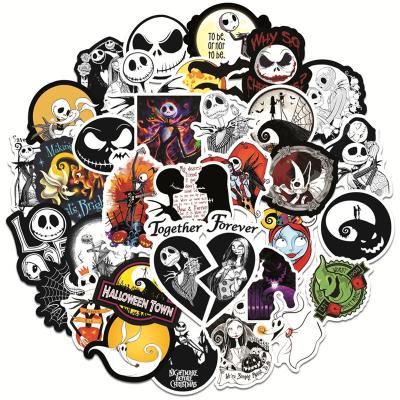 China 50 Pack Nightmare Cartoon Sticker Halloween Sticker Decals Before Christmas Gifts Stickers for sale