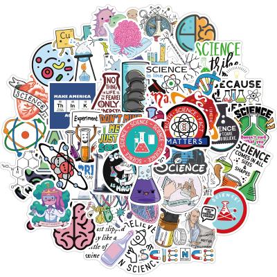 China 50Pcs Cartoon Sticker Funny Science Lab Chemistry Stickers Scientists Sticker DIY Laptop Suitcase Notebook Motorcycle Car Decals Toy For Kids for sale