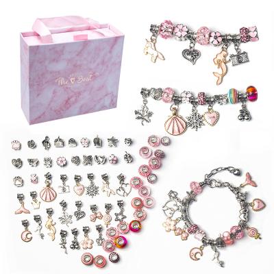 China Cute Christmas Gift Alloy Beads Set for DIY Kid Bracelet Jewelry Making Accessories Charm Big Hole Crystal Bead Gift Kit for sale