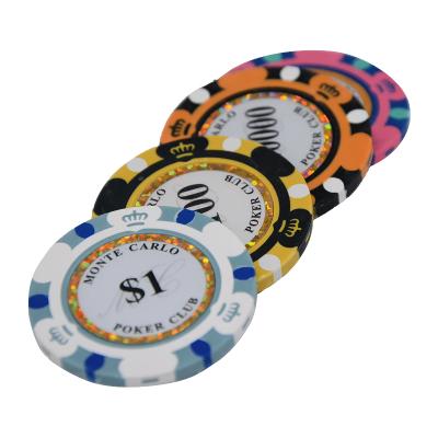 China Custom Poker Chips Professional Wholesale Clay High Quality Poker Chips Dubai Stickers Poker Chips for sale