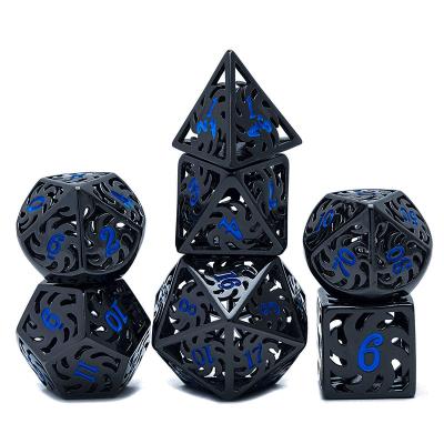 China DND Sets Wholesale High Quality Zinc Alloy Dies D4 D6 D8 D10 D12 D20 Metal RPG Dnd Polyhedron 7 Piece Sets D and D Dies for sale