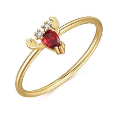 China New Color Zircon Ring Beautiful FASHIONABLE High Quality Girl Small Ring Marine Animal Ring for sale