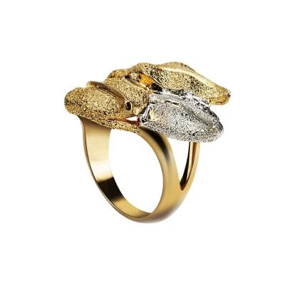 China Charm 18K Gold Plated Leaf Rings Wome Rings Jewelry for sale