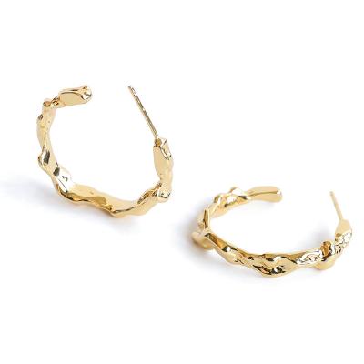 China FASHIONABLE European and American irregular concave convex circle earrings for sale