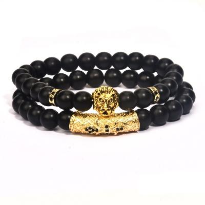 China FASHIONABLE European and American Haoshi Crown Lion Micro Inlaid Head Frosted Bracelet for sale