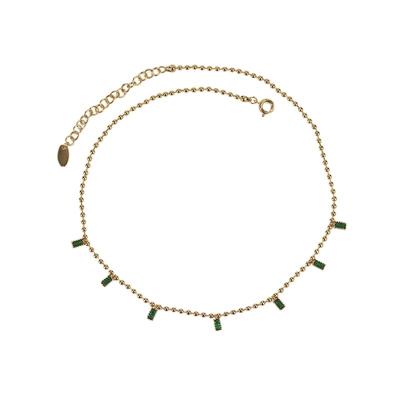 China FASHIONABLE green square European and American round pearl zircon necklace woman accessories for sale