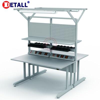 China Furniture Detall Commercial Laboratory Work Bench With Electronic Socket For 2 Person for sale