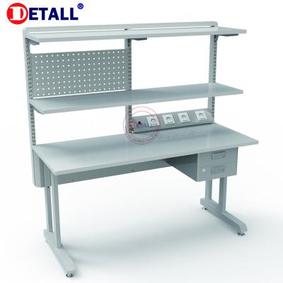 China Workshop Detall Metal Steel Frame Factory Foldable ESD Work Table With Industrial L Shape Table Leg for sale