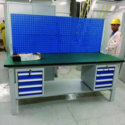 China Heavy Duty Metal Steel Warehouse Workshop Storage Workbench Industrial Work Bench With Drawers for sale