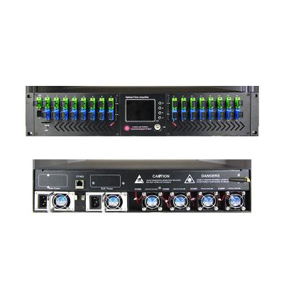 China CATV/HFC/PON 1550nm WDM EDFA 8 16 32 19dBm 23dBm Left Fiber Optic Amplifier CATV GPON EDFA for sale