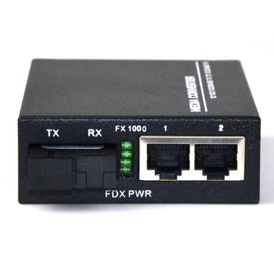 China SBS 1 Fiber Dual Port Rj45 STM-1 1000Mbps DC5V2A 1310nm Dual Wavelength 2 Port SC Connector Fiber Media Converter for sale