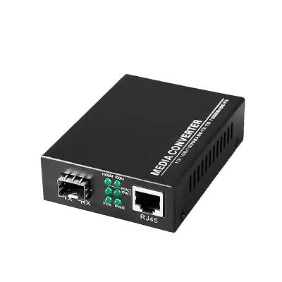 China SBS SFP Media Converter 1*10/100/1000Mbps Rj45 Port+ 1*SFP Uplink Port Fiber Optic Media Converter for sale