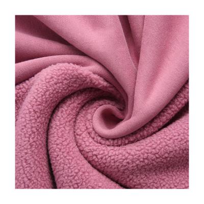 China Wind Proof Heavyweight 63% Cotton 37% Polyester CVC Fleece Fabric Knitted One Side Brushed Fleece Fabric for sale