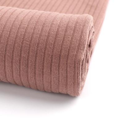 China Heavy Stretch Ready Goods Wide 95%cotton / 5%spandex Ribbed Knit Fabric For Arm Warmers for sale