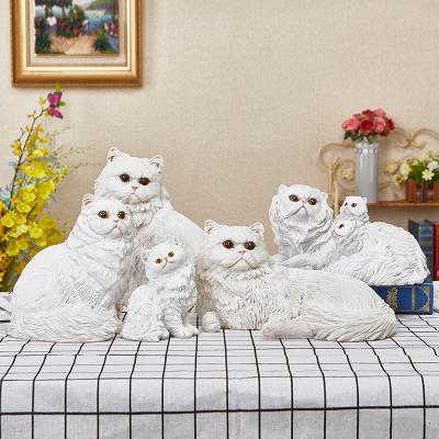 China Home garden villa cat Persian resin simulation lobby decoration sculpture animal life size cat antique imitation gift for sale