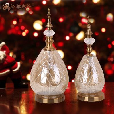 China Europe Christmas Holiday Ornament Metal With Glass Vases For Centerpiece Home Decoration Wedding Gift for sale