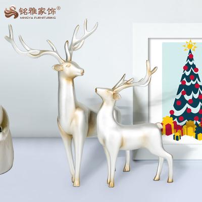 China Europe Holiday Ornament Polyresin Reindeer Sculpture For Christmas 2019 Decoration for sale