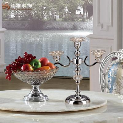 China Long candle holder stemmed material handcrafted candle holder metal glass wedding table centerpieces for sale