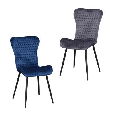 China Factory Wholesale Modern Tufted Upholstered Dining Side Chair In Blue for sale