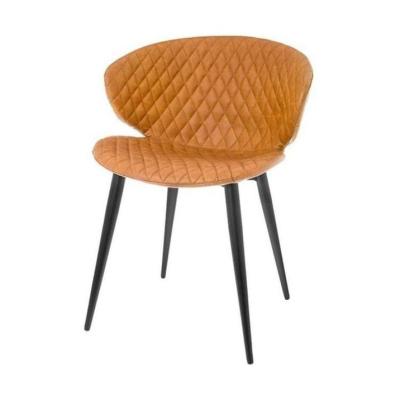 China Modern Tufted Dining Chair Furniture Leather Dining Chair With Modern Metal Leg for sale