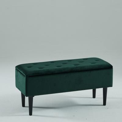 China Modern Upholstered Velvet Storage Stool Bed Bench Adorning Furniture for sale