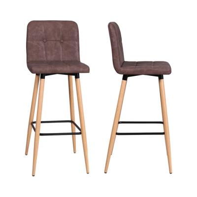 China Modern Bar Furniture Umpire Chair Vintage Metal Stool With Color Wood Legs for sale