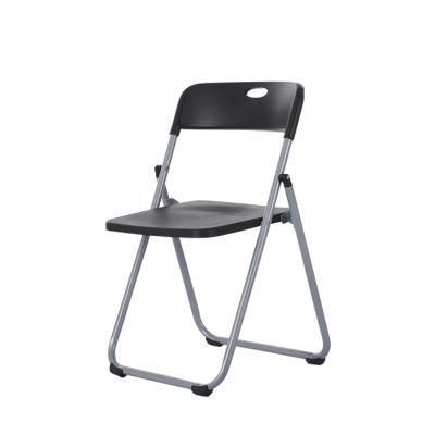 China Steel Frame Collapsible Premium Metal Folding Chair With Plastic Seat And Back for sale