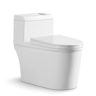 China Wholesale Modern Ceramic Siphon One-Piece Bathroom Toilet Bowl Double-Flow Commode WC Ceramic Toilet for sale