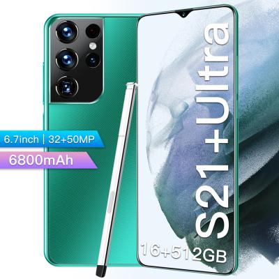 China Global Unlocked 6.7inch S21+ Ultra Cell Phone 10 Core HD Camera 32MP+50MP Dual Camera 6800mah Dual sim 12GB+512GB Cell Phones for sale