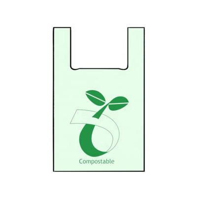 China biodegradable & compostable BPI certified compostable plastic custom printed biodegradable t shirt bag for sale