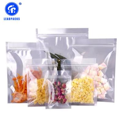 China Recyclable Clear Plastic Zipper Pouch Bag Dry Flower Tea Pasta / Sweets Packaging With Logo for sale