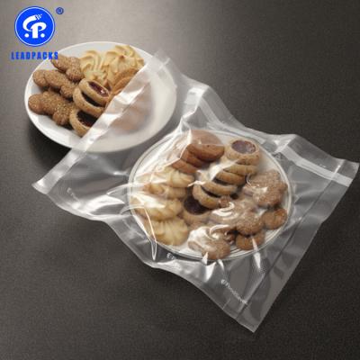 China Recyclable Custom Transparent Embossing Roll Up Food Saver Sealer Seal Vacuum Bag for sale