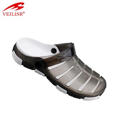 China New Design Lightweight Summer Beach Clear Jelly PVC Sandals Men Clogs for sale