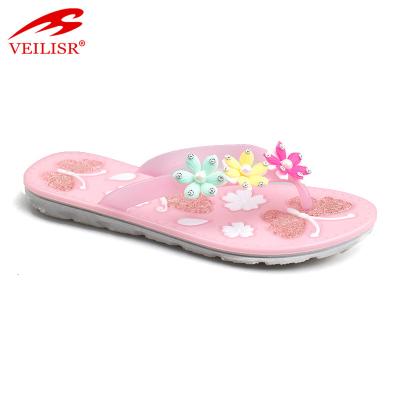 China Summer Beach Ladies PVC Slippers Flat Outdoor Colorful Women Flip Flops for sale