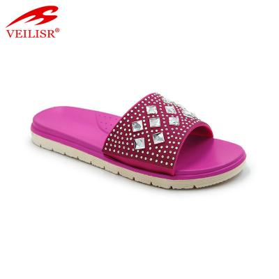 China Fashion \ Beautiful Comfortable \ Durable Ladies PVC Beaded Shoes Beach Wedding Slippers for sale