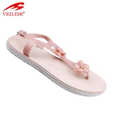 China Wholesale Beaded Ladies Thong Design Women's Flat Sandals Flat Shoes for sale