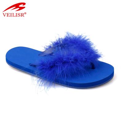 China Fashion\Fancy New Arrival Ladies Winter Fur Flip Flops Comfortable\Durable Strap Shoes for sale