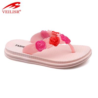 China Lightweight Outdoor Summer Beach Kids PVC Strap On Slippers Kids Flip Flops for sale