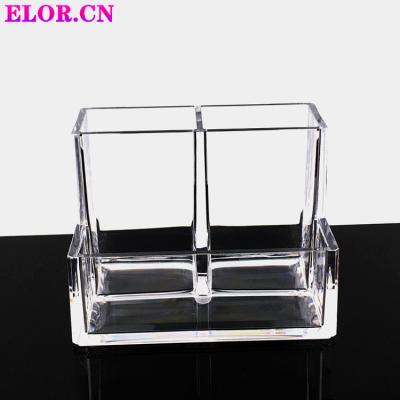 China Wholesale New Elor Material Desktop Storage Rack Transparent Multigrid Acrylic Holder for Holding Name Card Pen Office Supplies for sale