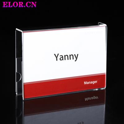 China Morden Customized Customized Double Clear U Shaped Hanging Employee Name Card and Office Single Side Acrylic Nameplate for sale